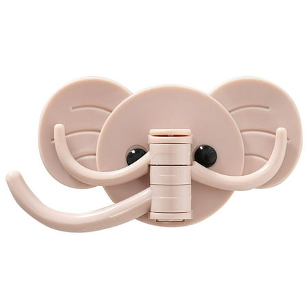 

WQQZJJ Organization And Storage Strong Viscose Kitchen Bathroom Traceless Cute Elephant Rotatable Hook Multi-Functional Sticky Hook On Clearance