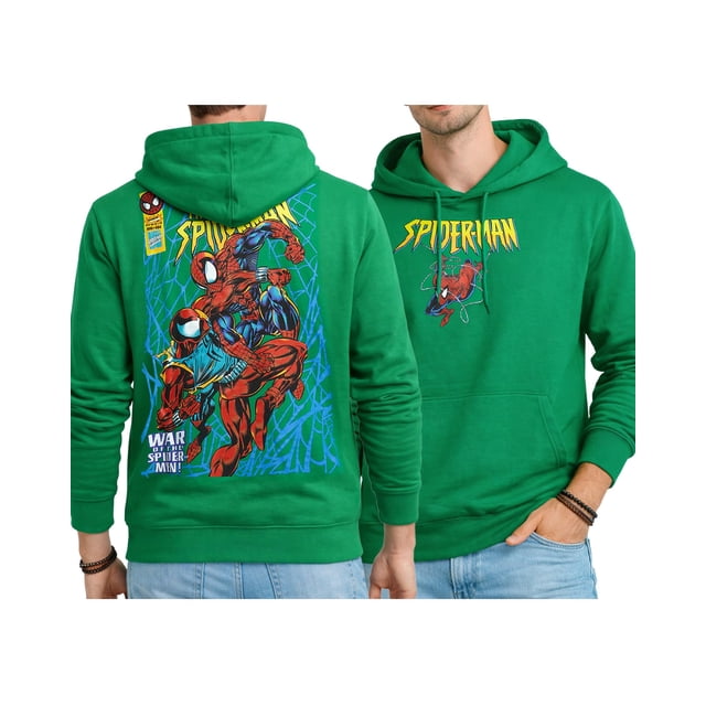 Sudadera con capucha Marvel Spider-Man con estampado para hombre, color verde, talla M