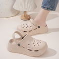 thumbnail image 3 of Rokment Platform Chunky Clogs Garden Shoes for Women with Back Straps Beach Summer Casual Wide Width Closed Toe Arch Support Non Slip Gardening Work Barefoot Water Sandals Khaki Size 6.5, 3 of 6