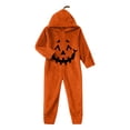 thumbnail image 4 of Coerni Unisex Kids Jack O Lantern Hooded Onesie Cozy Flannel Pumpkin Onesie Halloween Carnival Party Dress Up Outfit for Boys Girls, 4 of 4