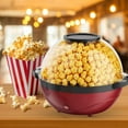 thumbnail image 3 of Electric Popcorn Machine, Home Use 6 Quart/24 Cup Stirring Popcorn Maker with Vented Serving Lid, Non-Sticking Coating, Stainless Steel Rod, Side Handle, Countertop Popcorn Popper for Movie, Red, 3 of 10