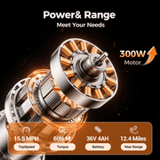 Dirt Bike 36V 350W Electric Off-Road Motorcycle–15.5 mph Max & 11.2 Mile Range,3-Speed Ride-On for Ages 12+