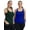 Blue+Green, variant on 2PCs Women Plus Size Tank Tops, Workout Vest with Padded Bra Casual Comfortable Ribbed Knit Sleeveless Tops