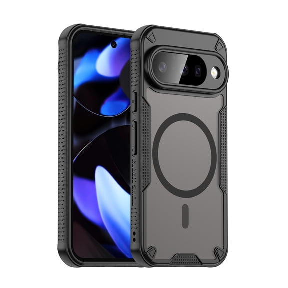 ShellTech Magnetic Case For Google Pixel 10 6.3", MagSafe Compatible, Translucent Matte Frosted Slim Shockproof Protective Cover Drop Protection Phone Case,Black