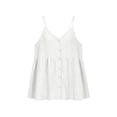 thumbnail image 5 of Lumistal Women's Sleeveless Linen Tank Top V Neck Button Down Shirt Casual Blouse for Women Trendy Loose Fit Summer Beach Vacation Tops Daily Wear White M, 5 of 6