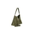 thumbnail image 3 of Time and Tru Women's River Soft Faux Suede Shoulder Hobo Bag, Olive, 3 of 5
