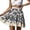 #272-Multicolor, variant on Women's Bohemian Floral Print Mini Skirt With Ruffle Hem Flowy And Casual For Tennis Running Sports