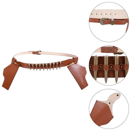 

Holster Costume Cosplay Prop Heavy Gauge Western Props Waistband Adjustable Accessories Carnival Party Garment Bullet