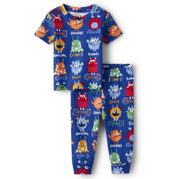 The Children's Place - Pantalones Cortos de Mezclilla con Lazo Frontal para bebés y niños pequeños, Edge Blue Monsters, 5 Años
