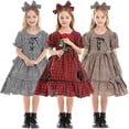 thumbnail image 1 of Vestido De Niña Pueblo Rural A Cuadros Ropa Europea, 1 of 4