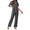 Dark Gray, variant on Women's Pajama Sets Button Down Loungewear Short Sleeve Sleepwear 2 Piece Pants Pjs Set with Pockets