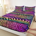 thumbnail image 4 of Erosebridal Cheetah Print Queen Sheet Sets for Girls, Pink Purple Bed Set, 4 Pieces, 4 of 5