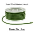 thumbnail image 2 of Unique Bargains 2 Packs Nylon Thread Twine Beading Cord 3mm Extra-Strong Braided Nylon Crafting String 4M/13 Feet, Army Green, 2 of 7