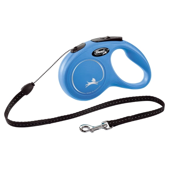 Flexi New Classic Retractable Cord Leash - Blue - Small - 16' Lead (Pets up to 26 lbs)