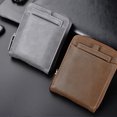 thumbnail image 2 of Pocket Wallet Faux Leather - Zipper Portable Credit Card Holder Bifold Wallet, 2 of 10