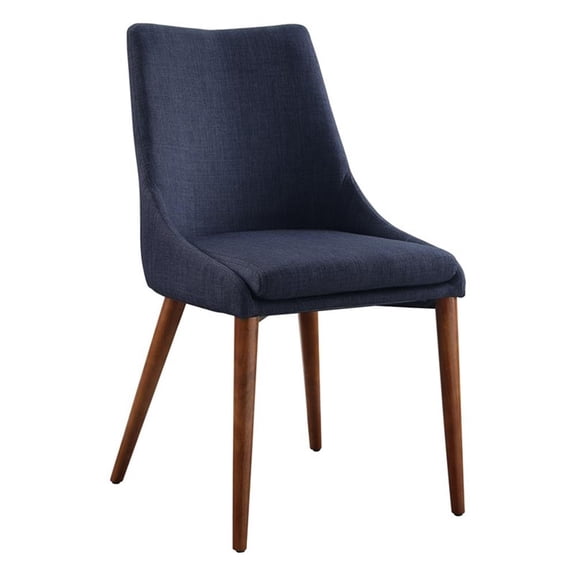 Allora 19.5'' Mid-Century Fabric Dining Accent Chair in Blue (Set of 2)