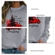 thumbnail image 5 of Jersey de mujer con estampado de patrones navideños, cuello redondo, manga larga, Top informal para uso diario, tela gris, letras negras XXL, 5 of 6