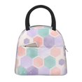 thumbnail image 1 of YFYANG Portable Waterproof Insulated Lunch Bag, Watercolor Honeycomb Shape Pattern Reusable Cooler Bag / Picnic Bag for Adults Teens, 1 of 9