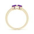 thumbnail image 2 of ANGARA Natural Two Stone Trillion Amethyst Bow Tie Ring in 14K Yellow Gold for Women (Size-5mm) | February Birthstone, Birthday, Anniversary, Jewelry Gift for Women | Natural Amethyst Ring, 2 of 8