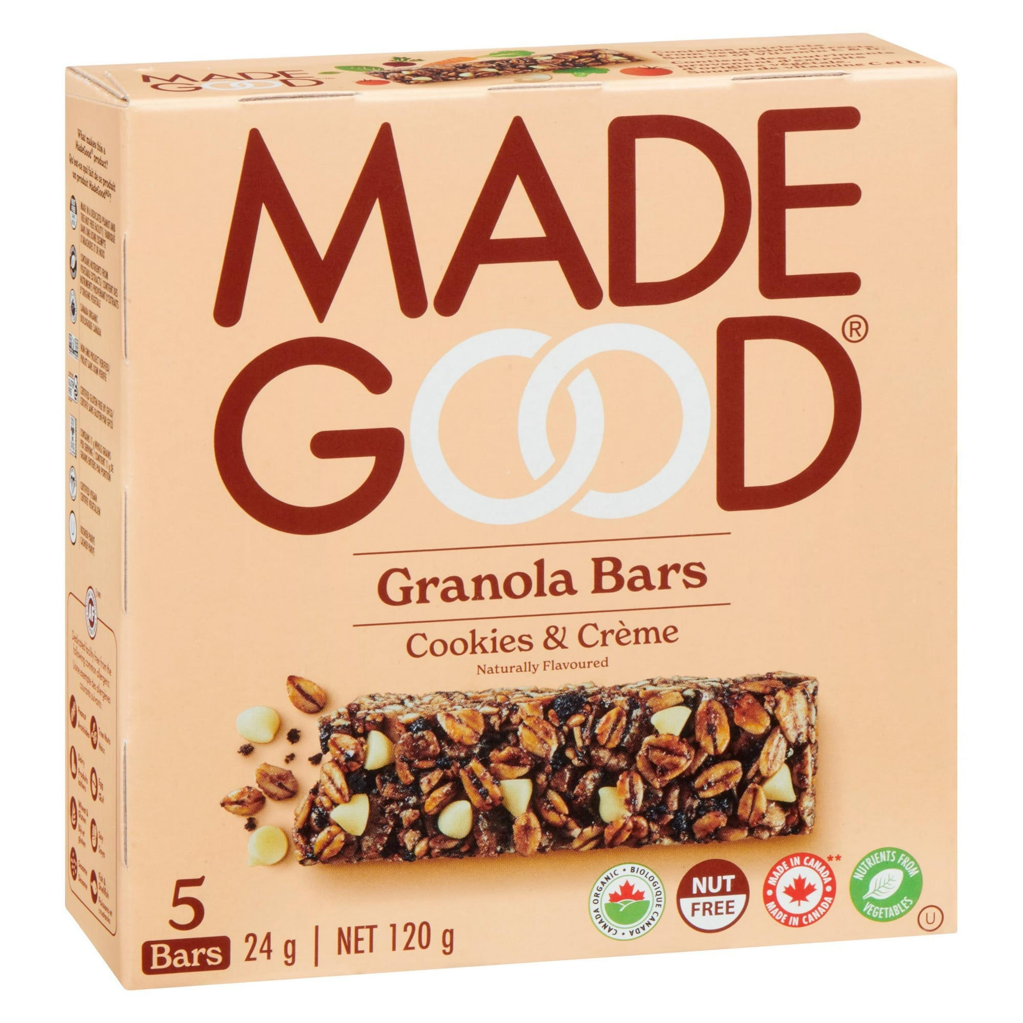 MadeGood Cookies & Creme Granola Bars 5pk