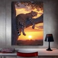 thumbnail image 3 of Mudket Framed Ready to Hang Leopard Canvas Wall Art, Golden Sunset Jungle Cheetah Wall Art Pictures, Animal Print Decor for Living Room Bedroom Cave Office Decor - 12"L x 8"W, 3 of 10