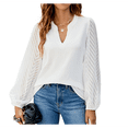 thumbnail image 2 of Blusas Elegantes e Informales para Mujer, con Mangas Largas Transparentes y Cuello en V, Holgadas y Vaporosas de para el Trabajo y la Oficina. XXL, 2 of 9