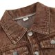 thumbnail image 5 of Gibobby Chamarra de invierno para niños y niñasChaqueta clásica de invierno para niños pequeños y niñas, camisa vaquera de manga larga de Color sólido, c(Marrón, 12-18 Meses), 5 of 5