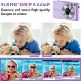 thumbnail image 6 of Digital Camera Camcorder 44MP HD 1080P 16X Digital Zoom with 2.4 Inch LCD Screen Compact Beginner Camera-Purple, 6 of 7