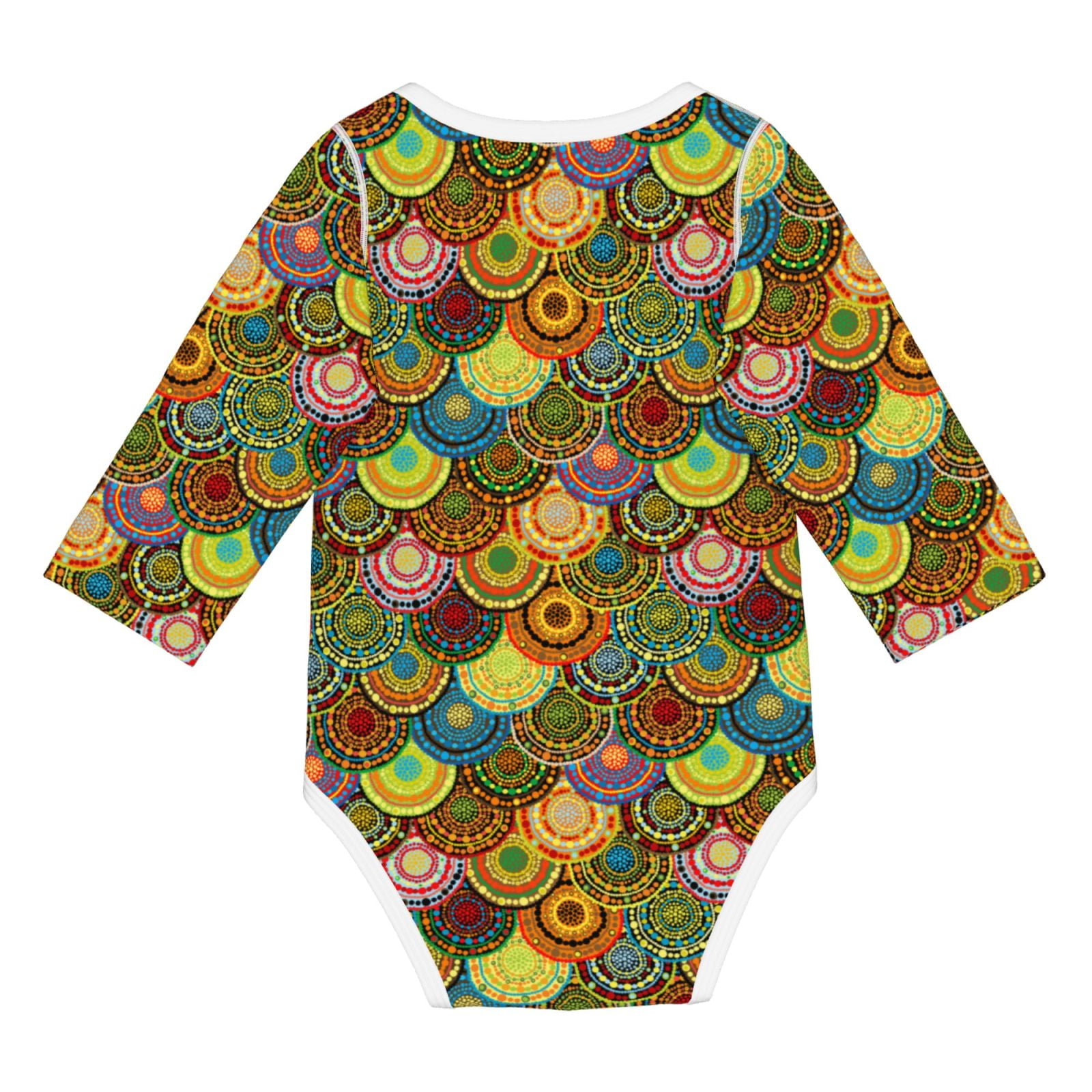 Picia Colorful Circle for unisex-baby Long-sleeve Bodysuit,Newborn Baby Boy Girl Onsies Bodysuit-2 Years
