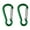 Green, variant on JANGSLNG 2Pcs Aluminum Alloy D Shaped Carabiner Spring Snap Clip Hooks Climbing Keychains
