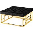 thumbnail image 1 of Best Master Furniture Pouf Carré Moderne Plaqué Or 36 Pouces en Noir, 1 of 1
