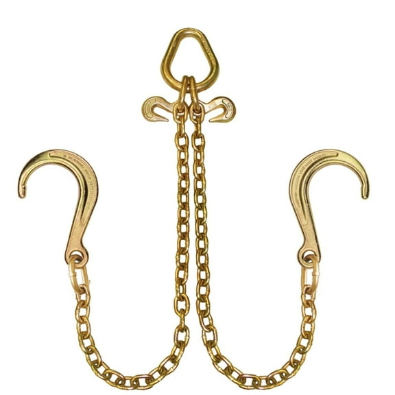 VULCAN Towing Chain Bridle - 8 inch J Hooks - G70 Chain - 40 inches Long - 4700 Lbs SWL
