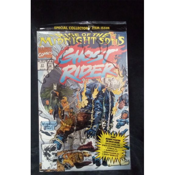 Pre-Owned Ghost Rider #31 Direct Edition 1992 w/ Bonus Poster Marvel Comic Book