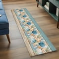 thumbnail image 3 of Teal Blue Brown Beach Coastal 2'x6' Runner Rugs for Hallway Kitchen Non Slip, Nautical Shell Starfish Coral Summer Entryway Rug Runners with Rubber Backing, Long Carpet Runner for Laundry Room, 3 of 8