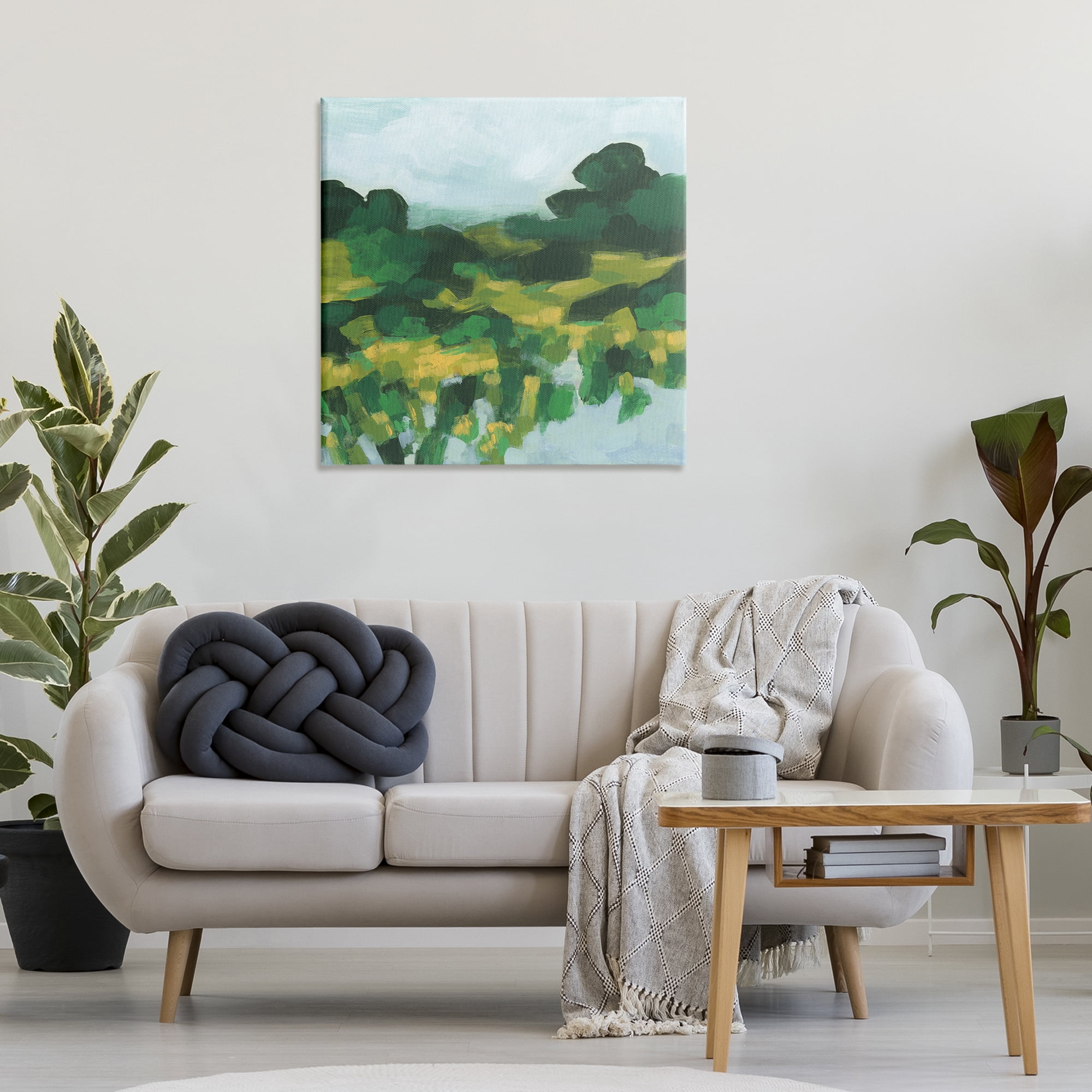 Stupell Industries Abstract Lush Green Landscape Landscape & Nature Painting Wrapped Canvas Art Print Wall Art, 30 x 30