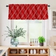 thumbnail image 5 of 3 Piece Kitchen Curtains and Valances Set Red White Stripes Cafe Curtains 24 Inch Length Simple Geometric Modern Monochrome Valance & Tier Curtain for Living Room Bedroom Window 54"x18"+27"x24"*2, 5 of 6