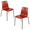 Brick Red & Black, variant on Furnish Theory Aero-S Pro Indoor/Outdoor Stackable Dining Side Chairs w/ White Glass Fiber-Reinforced Polypropylene Shell & Black Powder-Coated Steel Legs (Set of 2)
