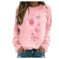 thumbnail image 2 of ICHUANYI Liquidación Mujeres Moda Casual Impresión Cuello Redondo Suelta Manga Larga Camiseta Tops Blusa Sin Capucha Sudaderas ICHUANYI WER202308256757, 2 of 5