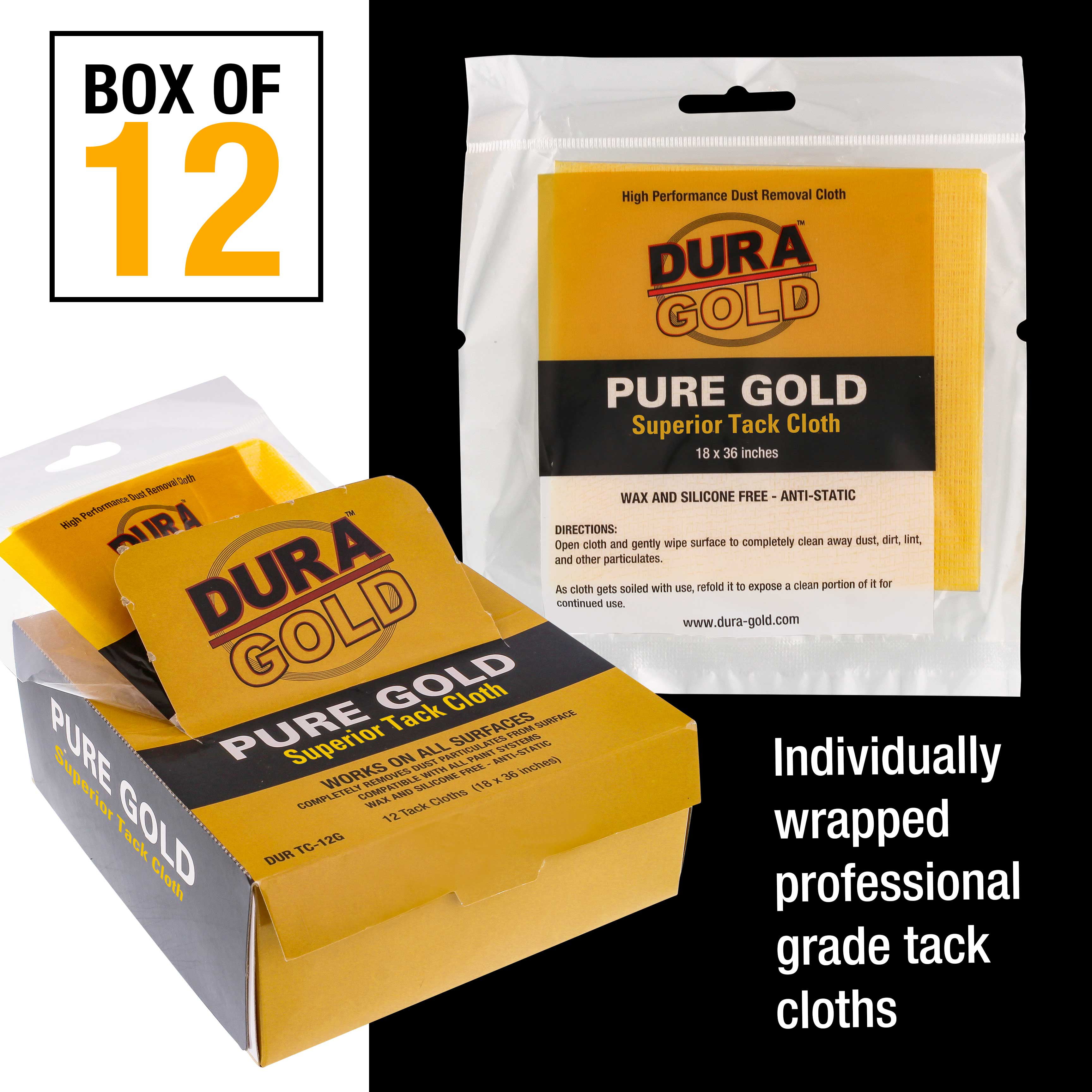 Dynatron™ Boxed Tack Cloth, 00812, 12 tack cloths per carton, 12 cartons  per case - Masterworks Online