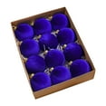 thumbnail image 3 of Velvet Ornaments for Christmas Tree Decorations - Royal Blue Xmas Ball Ornament for Indoor Holiday Decor - Shatterproof Christmas Bulbs Ornaments 80mm 3.15inch - Pack of 12, 3 of 7