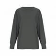 thumbnail image 4 of Soft Long Sleeve Workout Tops for Women Crew Neck Thumb Holes Golf Running Hiking Athletic Oversize Shirts (L, Gray), 4 of 4