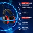 thumbnail image 2 of ZOHAN Upgraded Bluetooth AM/FM Radio Headphones with 2000mAh Rechargeable Battery, 31dB SNR Noise Reduction, 2 of 7