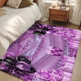 thumbnail image 5 of Happy Birthday Purple Area Rug 4'x6', Gifts Balloons Goblet Shinning Glitter Ribbons Washable Non-Slip Rugs, Low Pile Large Carpet for Living Room Bedroom Dining Room Kitchen Office Indoor Mat, 5 of 9