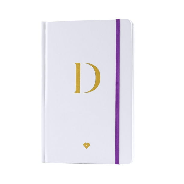 Libreta de Notas con Iniciales LuckyLy, Notebook Pasta Dura de Piel Vegana, Letras A-Z dorado 152 páginas