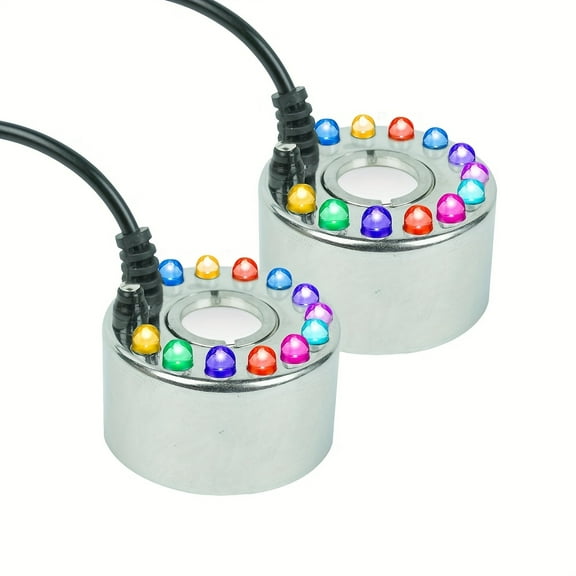 【2-Pack】USB Powered Halloween Witch Cauldron Fog Maker with Colorful LED Lights, Mystical Fog Effect for Indoor Fish Tank & Living Room Party Home Decoration