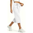 thumbnail image 7 of Capri Pants for Women Solid Color Loose Wide Leg Jogger Pants Elastic Double Drawstring Waist Button Cuff Thick Warm Fleece Stretch Breathable Casual Street Daily Walking Shopping Outdoor, 7 of 7