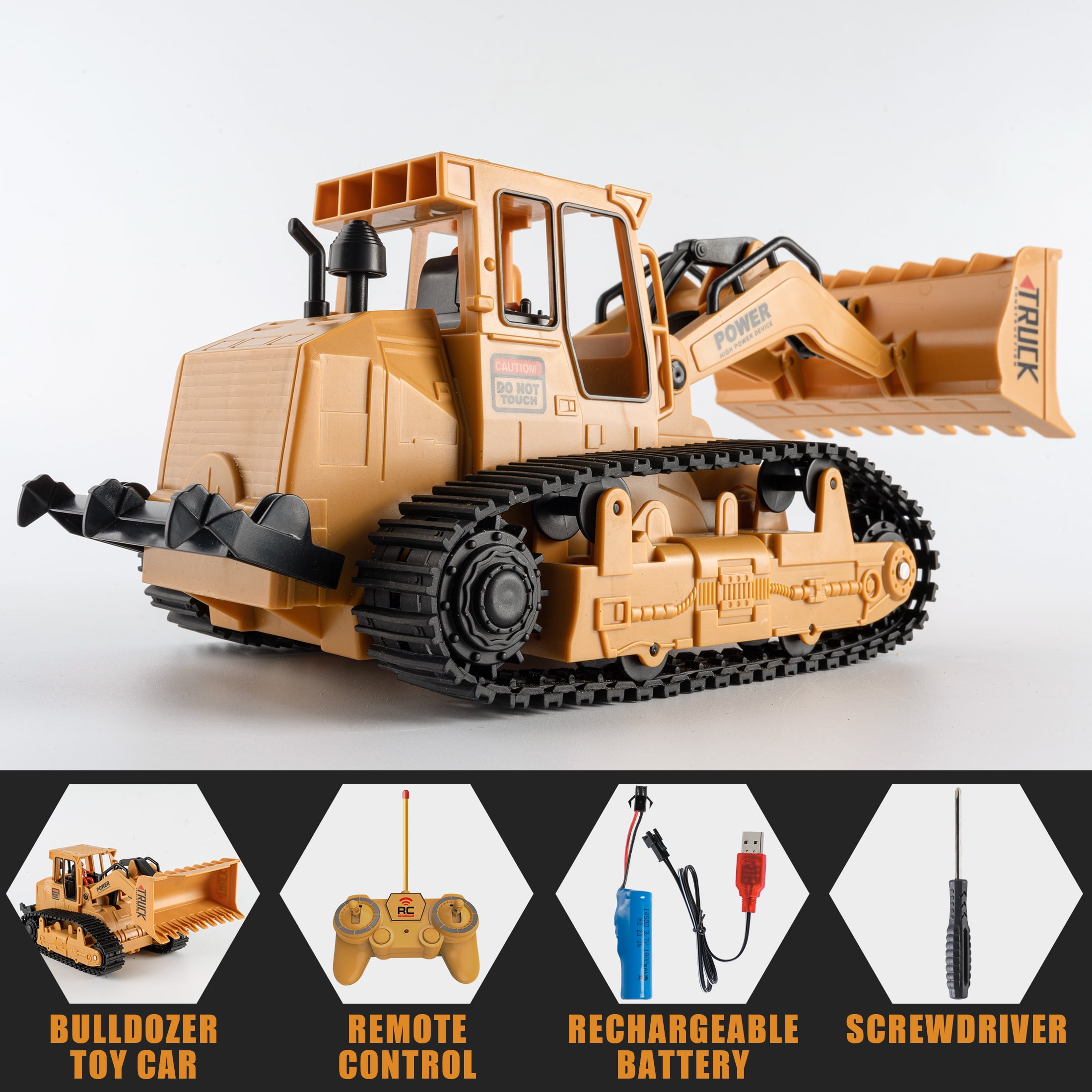 95272FUNN 1/20 Scale 6-Channel RC Hydraulic Excavator & Bulldozer 2-in-1 – Engineering Vehicle Toy for Kids Ages 3+