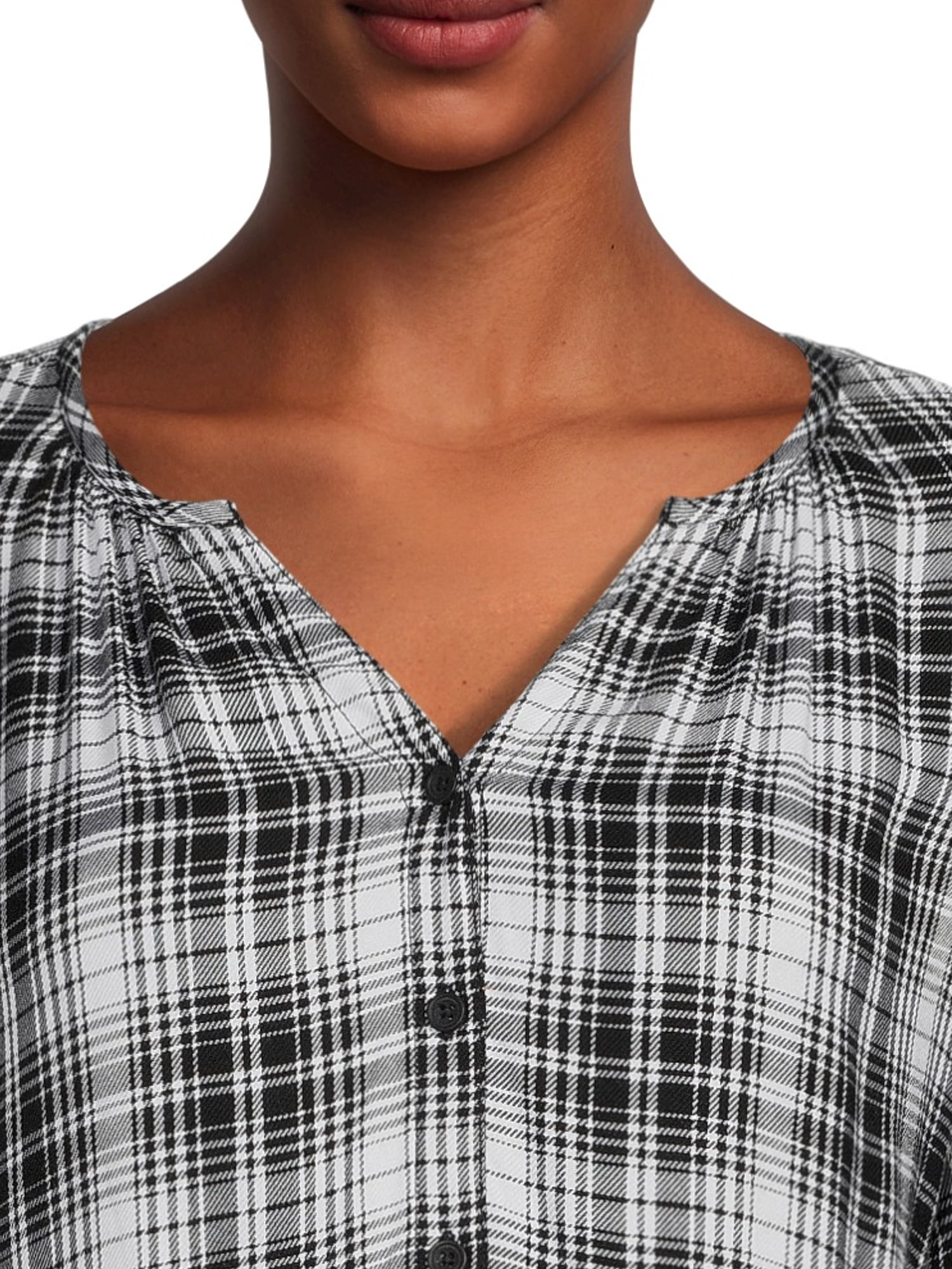 Blu White Blu Women's Plaid Ruffle Hem Dress