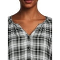thumbnail image 3 of Blu White Blu Women's Plaid Ruffle Hem Dress, 3 of 5