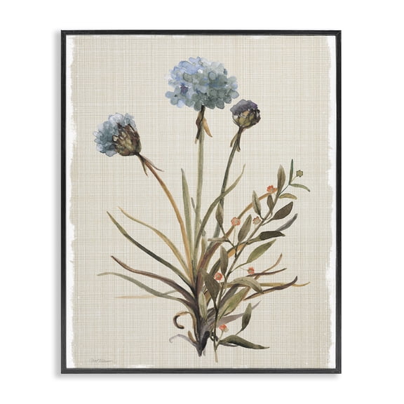 Stupell Industries Natural Hydrangea Buds Floral Painting Black Framed Art Print Wall Art, 11 x 14